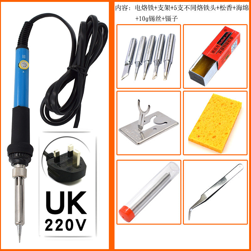 Cross-border 60w in-line adjustable temperature electric soldering iron set, high temperature resistant welding tool, welding pen, maintenance electrical soldering iron