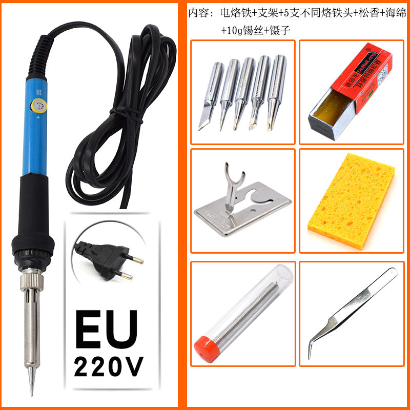 Cross-border 60w in-line adjustable temperature electric soldering iron set, high temperature resistant welding tool, welding pen, maintenance electrical soldering iron