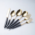 Amazon stainless steel cutlery set - knife, fork, and spoon - western dinnerware, steak knife, fork, and spoon with ceramic handles, fruit fork - logo customization available