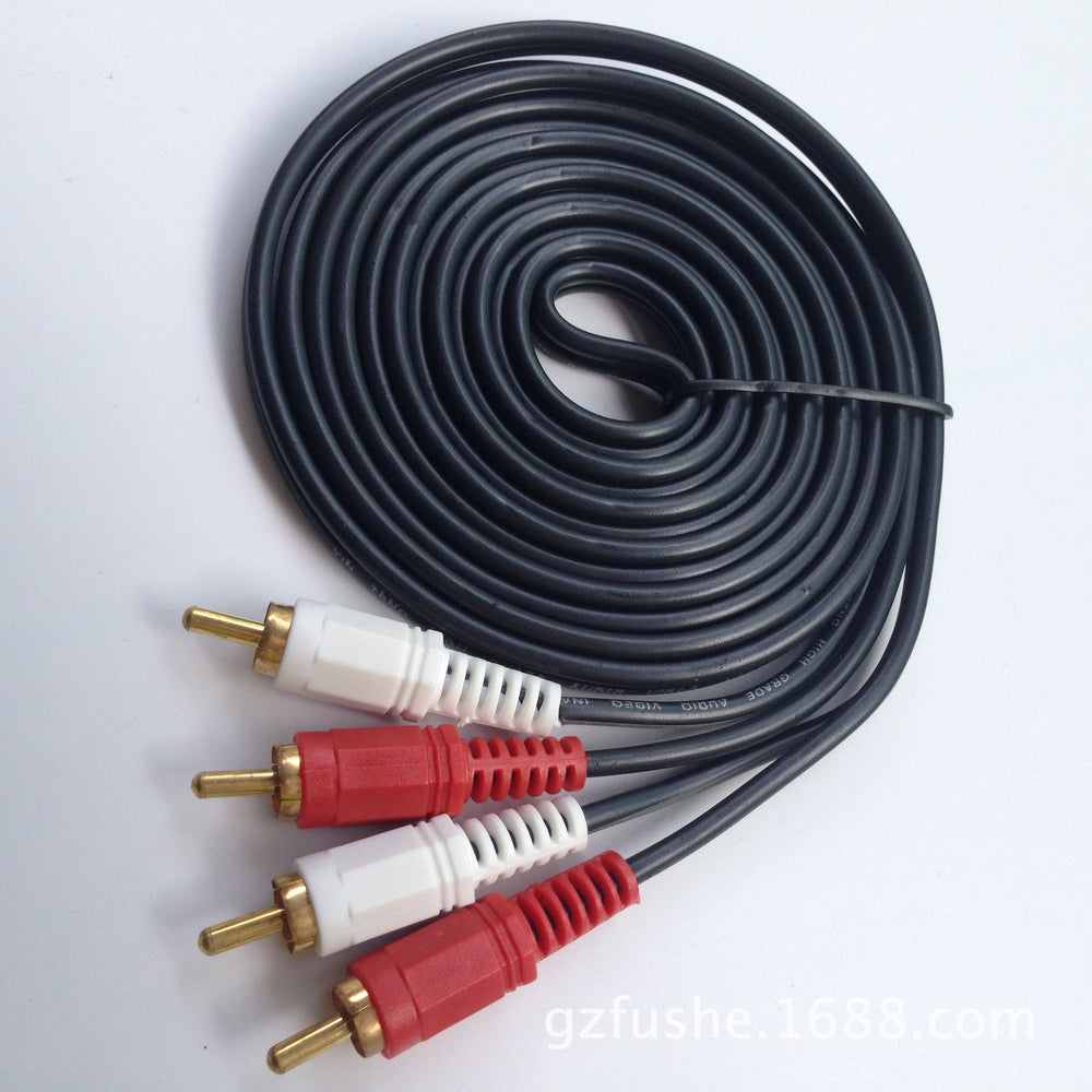 Four-head audio cable 2rca to 2rca lotus cable two-to-two audio cable 1.5m / 3m / 5m / 20m