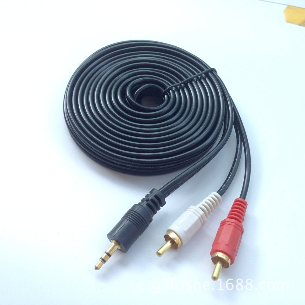 One-to-two audio cable 3m / 5m / 10m / 20m rca audio cable 3.5 to double lotus rca audio