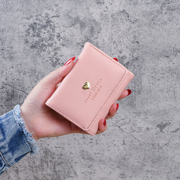2020 new wallet women's short student women's simple buckle change position card bag multi-functional wallet small and fresh