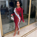 Amazon  european and american women's winter long dress sexy slim fit tie-up hollow-out high elasticity ribbed dress