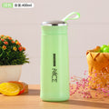 Stylish nice cup - custom printed logo pattern plastic shell double-walled glass water bottle - promotional advertising cup - small gift cup