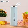 Stylish nice cup - custom printed logo pattern plastic shell double-walled glass water bottle - promotional advertising cup - small gift cup