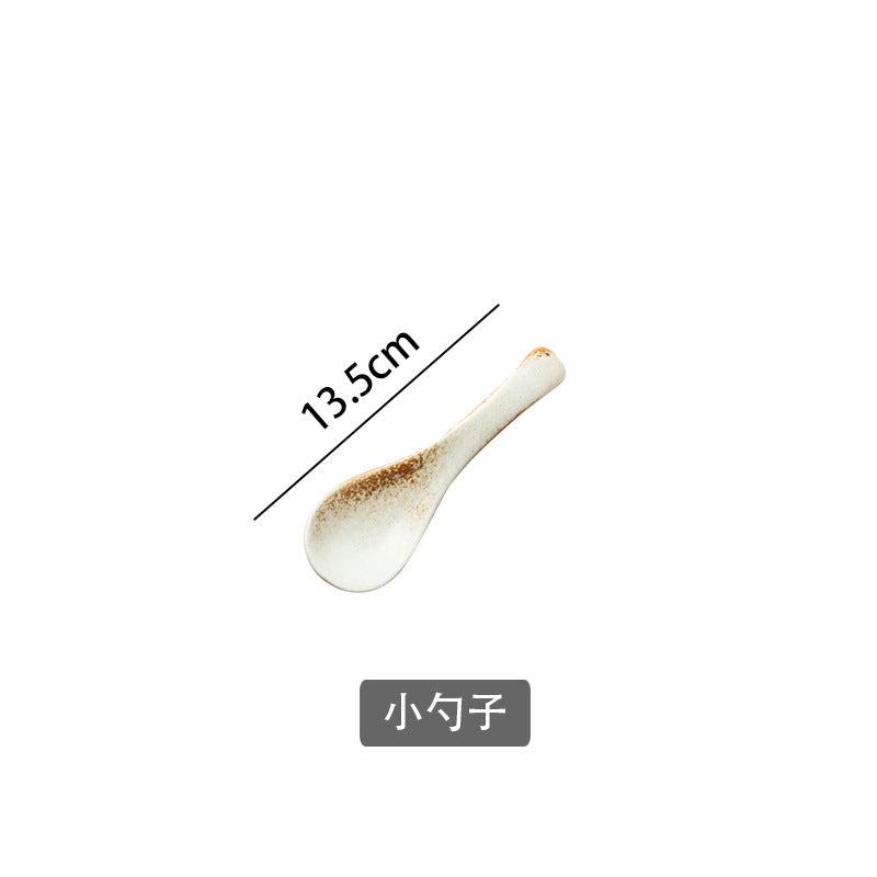 Japanese retro dinnerware set - vintage bowls and plates for home use - ceramic light luxury trendy cups and saucers - factory wholesale