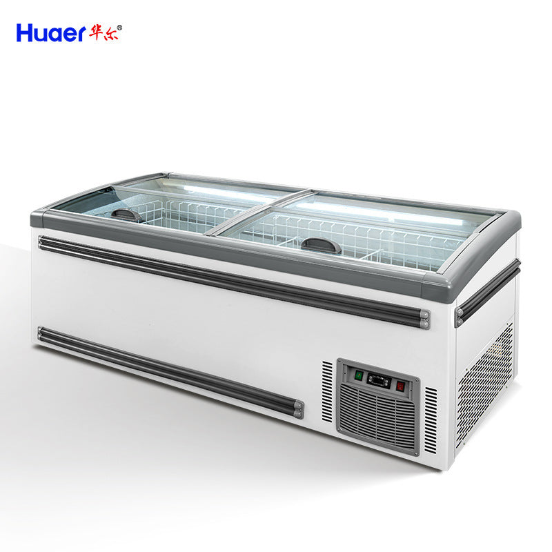 Huaer horizontal freezer commercial refrigerator supermarket frost-free combination island cabinet ice cream dumplings glutinous rice balls large capacity freezer