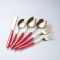 Amazon stainless steel cutlery set - knife, fork, and spoon - western dinnerware, steak knife, fork, and spoon with ceramic handles, fruit fork - logo customization available