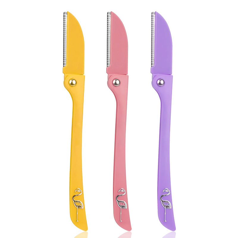 New women's portable folding eyebrow razor - safe eyebrow shaping tool for makeup, perfect for cross-border e-commerce