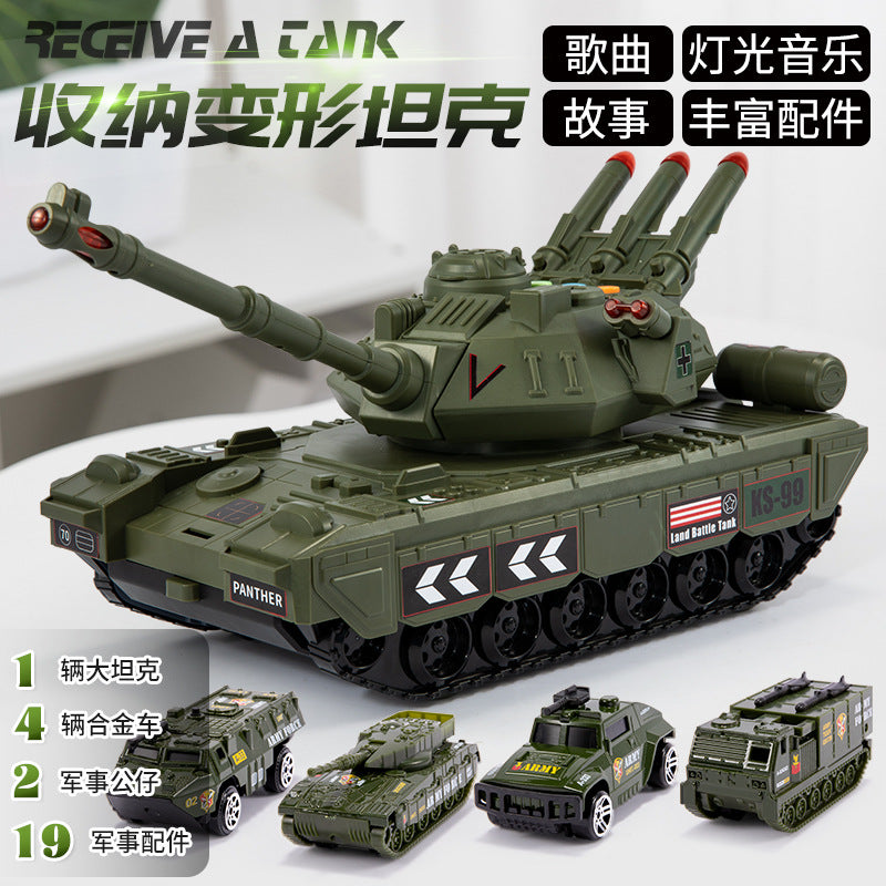 Nearly half a meter large 44CM tank model car educational toy battle launchable off-road vehicle boy parking lot