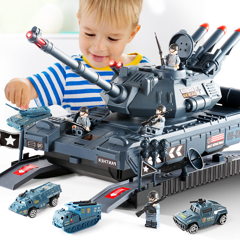 Nearly half a meter large 44CM tank model car educational toy battle launchable off-road vehicle boy parking lot