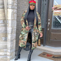 S3726 european and american style long casual fashion camouflage print patchwork jacket for women