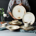 Japanese retro dinnerware set - vintage bowls and plates for home use - ceramic light luxury trendy cups and saucers - factory wholesale