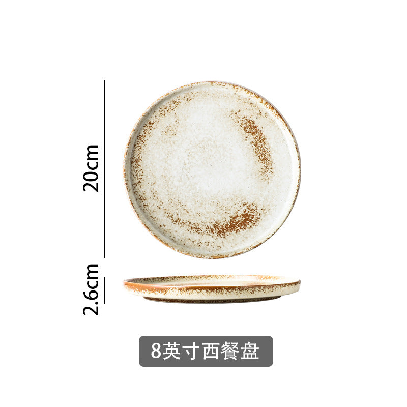 Japanese retro dinnerware set - vintage bowls and plates for home use - ceramic light luxury trendy cups and saucers - factory wholesale