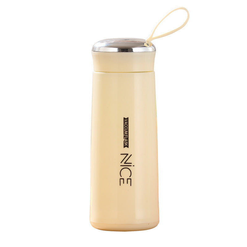 Stylish nice cup - custom printed logo pattern plastic shell double-walled glass water bottle - promotional advertising cup - small gift cup