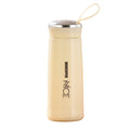 Stylish nice cup - custom printed logo pattern plastic shell double-walled glass water bottle - promotional advertising cup - small gift cup