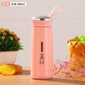 Stylish nice cup - custom printed logo pattern plastic shell double-walled glass water bottle - promotional advertising cup - small gift cup