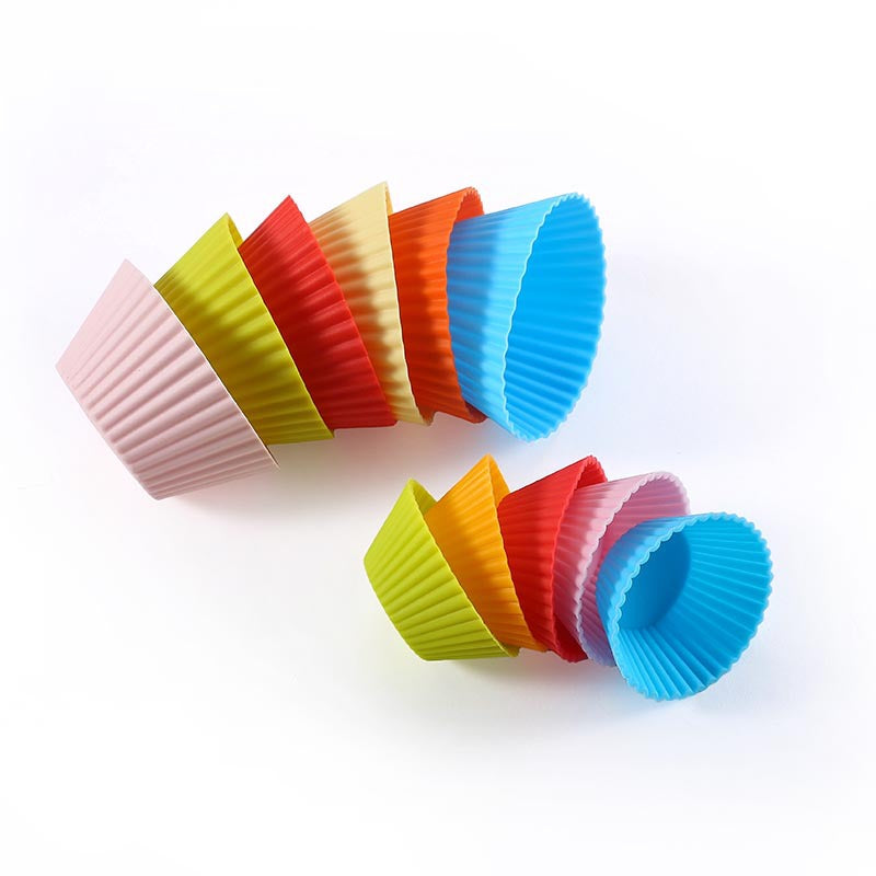 Ready-to-ship silicone muffin cups in macaron and candy colors. large-sized cake cupcake molds, direct from the factory