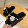 Winternew arrivalk-style stuffed cotton slippers for women thick sole indoor flower for home home sandals and slippers wholesale