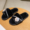 Winternew arrivalk-style stuffed cotton slippers for women thick sole indoor flower for home home sandals and slippers wholesale