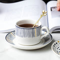 Coffee cup and saucer set with spoon, iron stand, ceramic creative office coffee cup and saucer set, restaurant afternoon tea tableware, nordic style