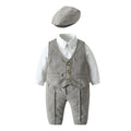 Children's spring outfit set: korean style long-sleeved gentleman's suit for boys, first birthday party dress, export quality, toddler and child sizes, class a