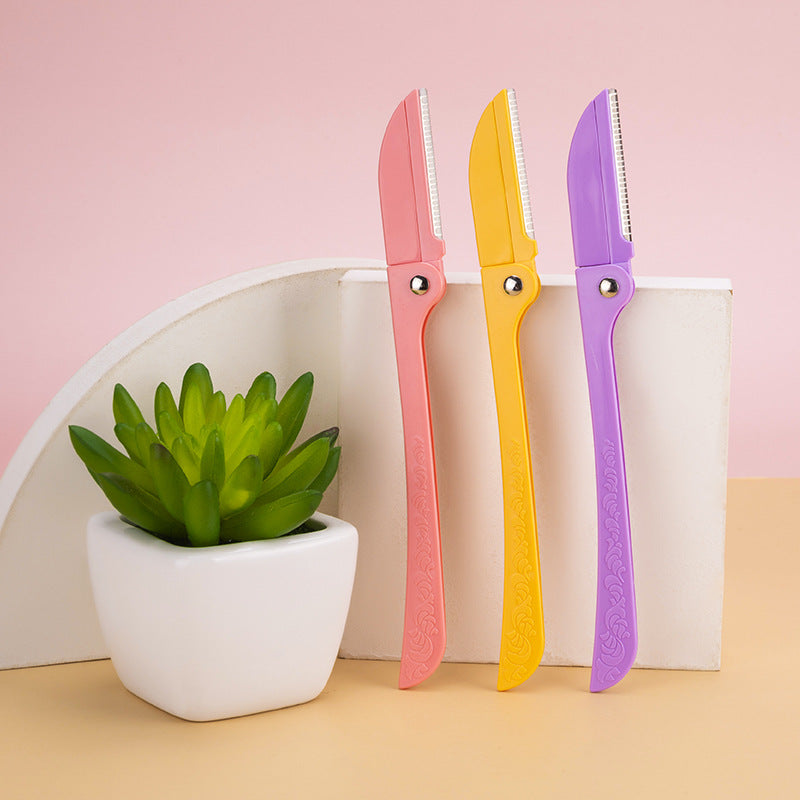 New women's portable folding eyebrow razor - safe eyebrow shaping tool for makeup, perfect for cross-border e-commerce