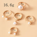 Pearl ring set wholesale - european & american cross-border fashion jewelry - smooth joint ring - versatile open-ended gold-plated finger ring for women