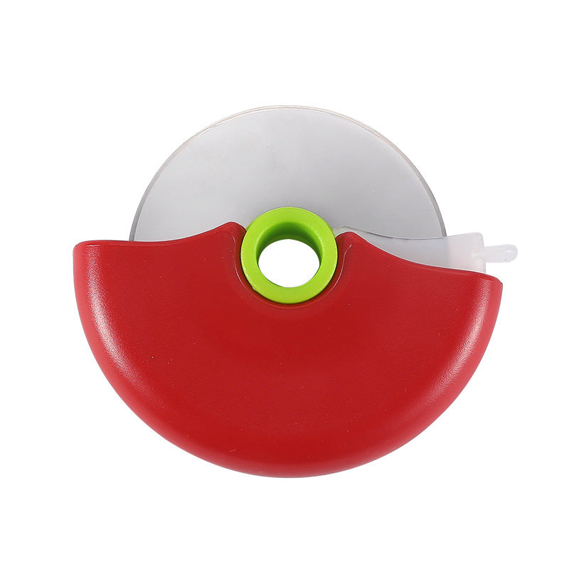 New round rolling pizza cutter with protective cover, detachable and washable stainless steel pizza wheel, kitchen tool