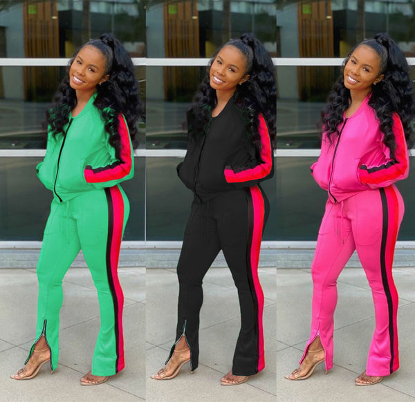 Y5173-1 European and American casual women's clothing, autumn and winter loose printing sports two-piece set
