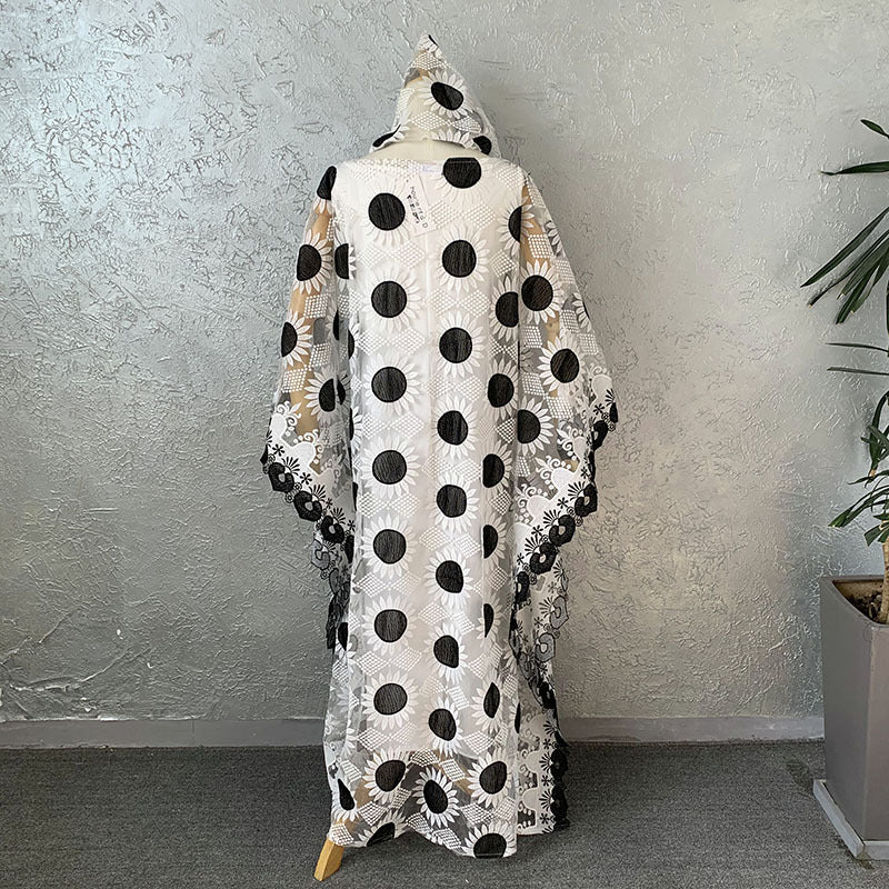 supply embroiderlace heart lace loose round neck robe with vest long skirt