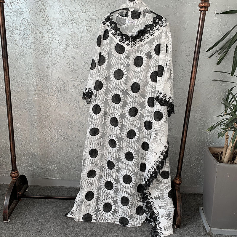 supply embroiderlace heart lace loose round neck robe with vest long skirt