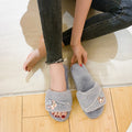 Winternew arrivalk-style stuffed cotton slippers for women thick sole indoor flower for home home sandals and slippers wholesale