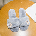 Winternew arrivalk-style stuffed cotton slippers for women thick sole indoor flower for home home sandals and slippers wholesale