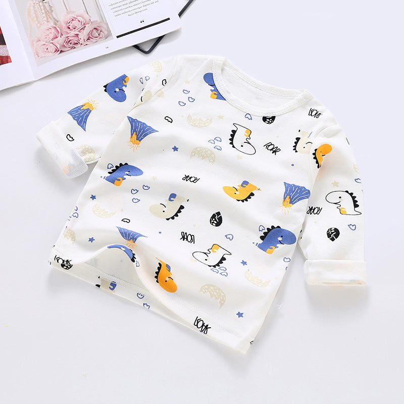 Baby bottom shirt pure cotton t-shirt spring & fall infant cartoon tops baby boy girl single piece baby long sleeves