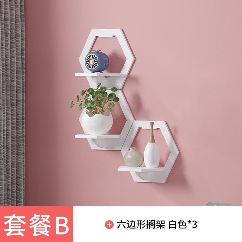 No punching bedside shelf flower stand living room creative baffle bedroom wall hanger wall shelf wall decoration