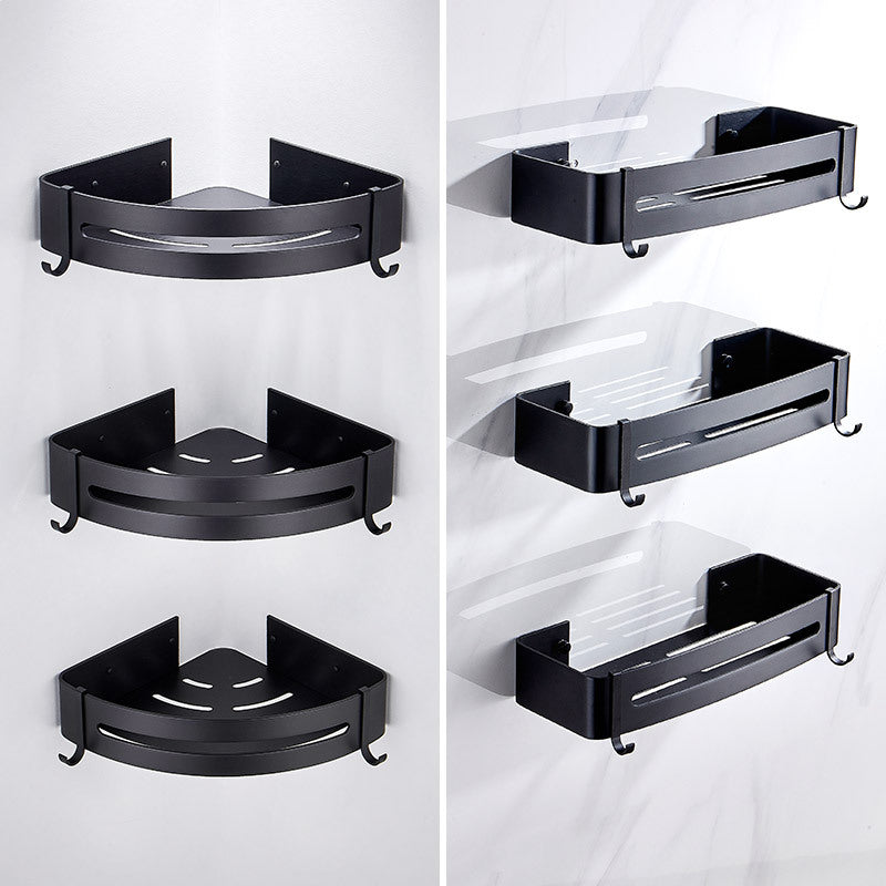 Sink Shelf Wall Hanging No Punching Black Toilet Toilet Storage Shower Room Space Aluminum Bathroom Triangle