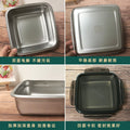 304 stainless steel food storage container set - square, 3-piece with lids - lunch box, refrigerator organizer, fruit sealer, bento box