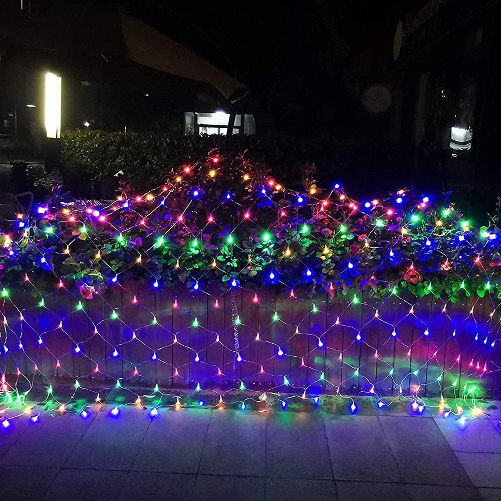 LED net light Outdoor waterproof fishing net light Low voltage mesh flashing star LED light string Christmas tree decorative lights