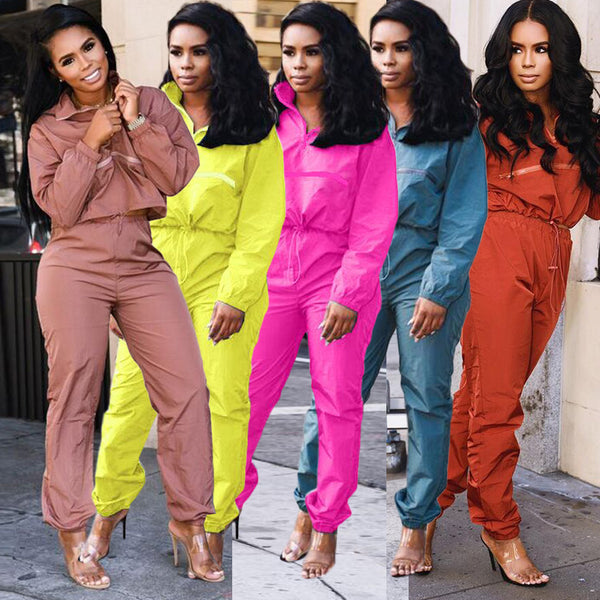 Y5054-1 European and American women's clothing   platform hot sale fashion casual solid color two-piece set