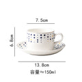 Coffee cup and saucer set with spoon, iron stand, ceramic creative office coffee cup and saucer set, restaurant afternoon tea tableware, nordic style
