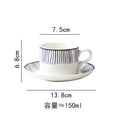 Coffee cup and saucer set with spoon, iron stand, ceramic creative office coffee cup and saucer set, restaurant afternoon tea tableware, nordic style