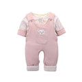 Newborn baby cotton-padded open crotch set - winter style: includes a cardigan-style quilted top and pants (two-piece set)