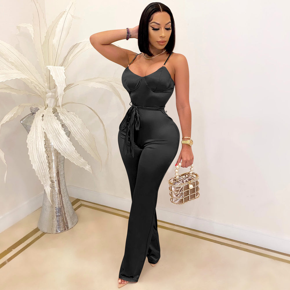 X3717 cross-border new arrivals: sexy jumpsuits & straight-leg pants for , , and european & american markets - casual, chic, and perfect for work