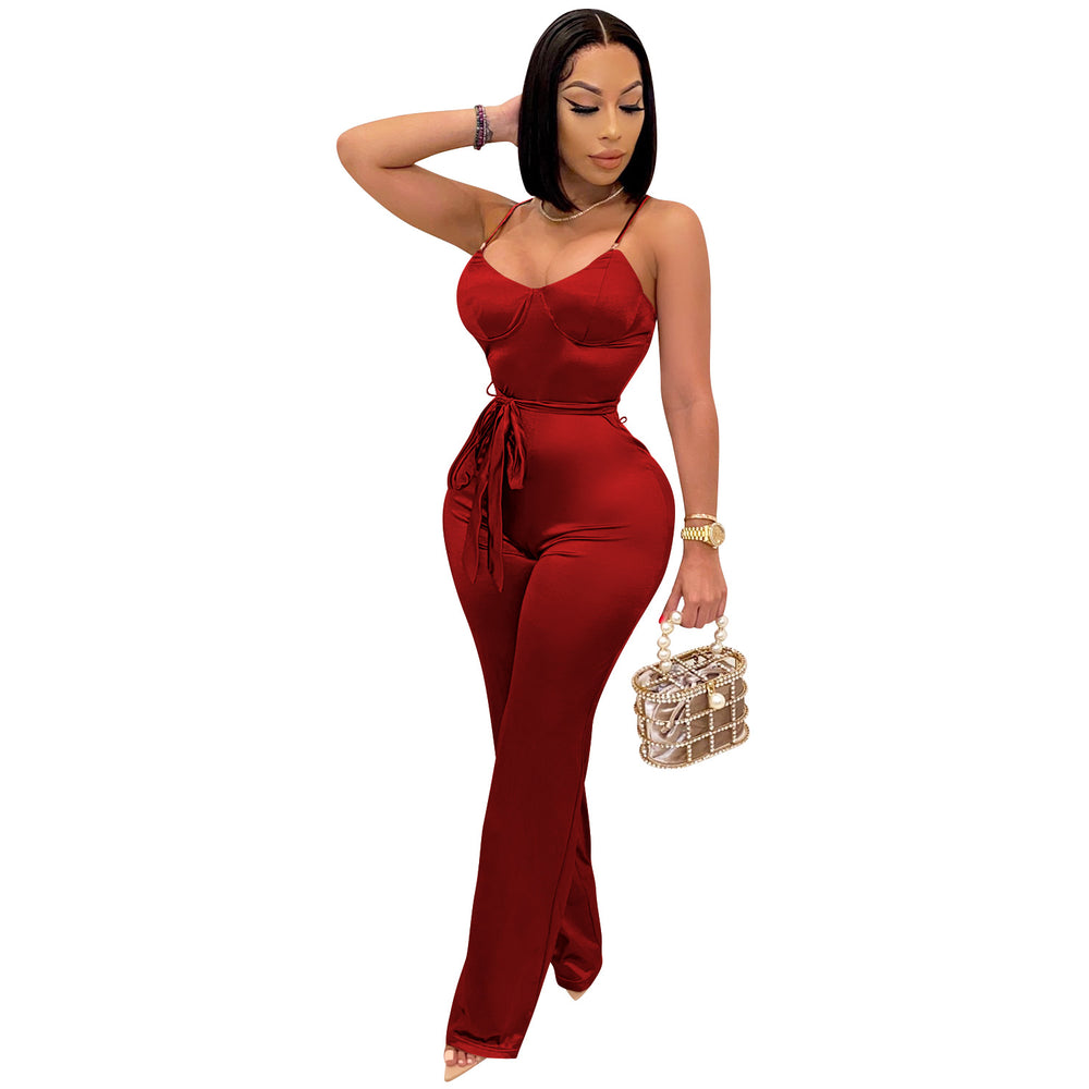 X3717 cross-border new arrivals: sexy jumpsuits & straight-leg pants for , , and european & american markets - casual, chic, and perfect for work