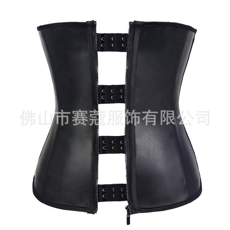 Amazon cross-border new three-breasted steel frame waist shapewear waistband latex waistband zipper foreign trade waist