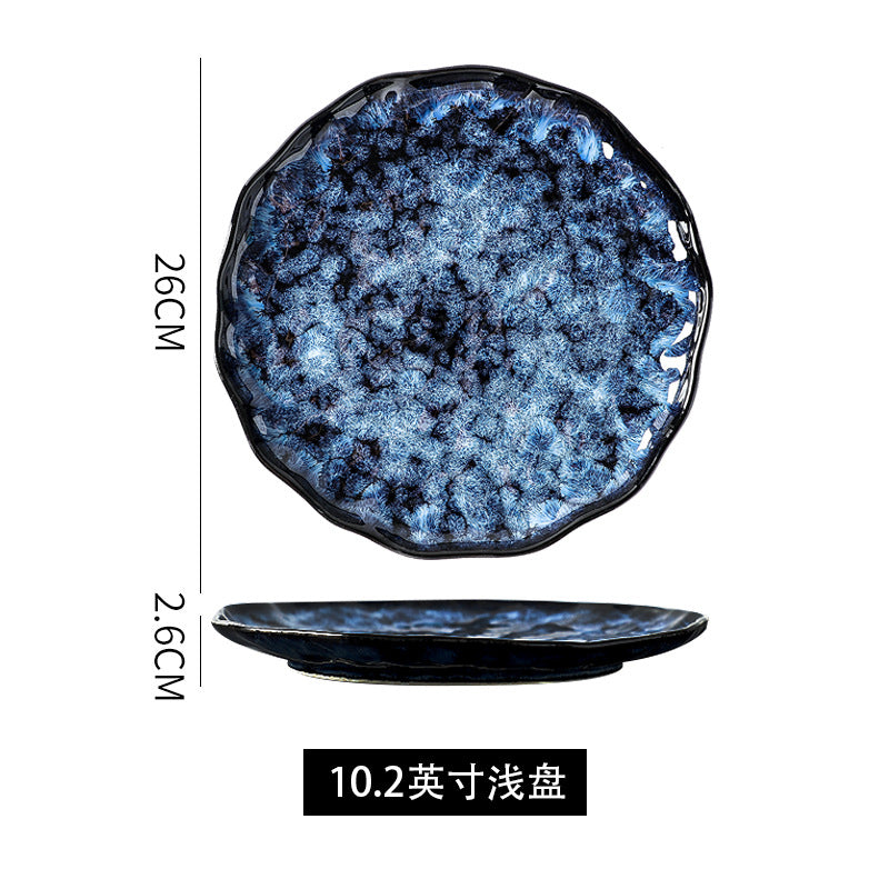 Japanese ceramic kiln turned into household dishes, flat plates, deep plates, fish plates, creative rice bowls and plates, factory wholesale