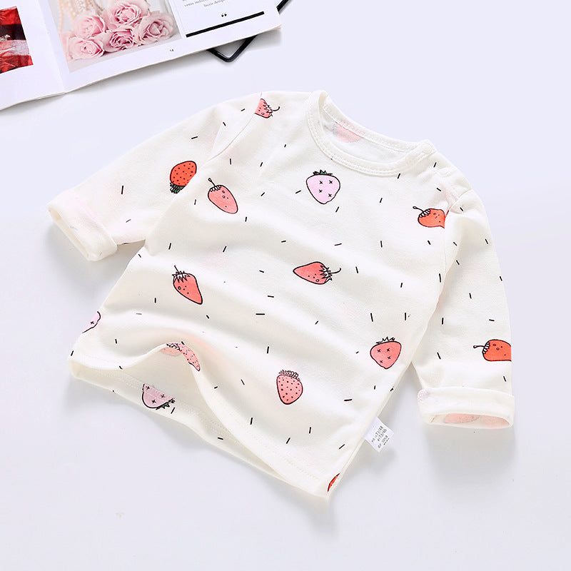 Baby bottom shirt pure cotton t-shirt spring & fall infant cartoon tops baby boy girl single piece baby long sleeves