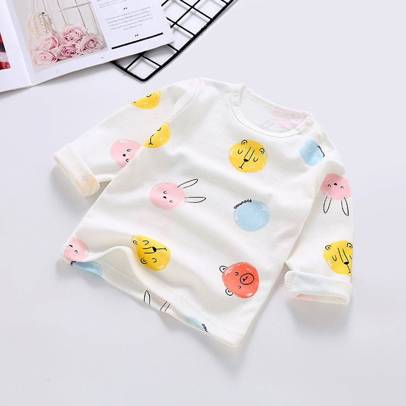 Baby bottom shirt pure cotton t-shirt spring & fall infant cartoon tops baby boy girl single piece baby long sleeves