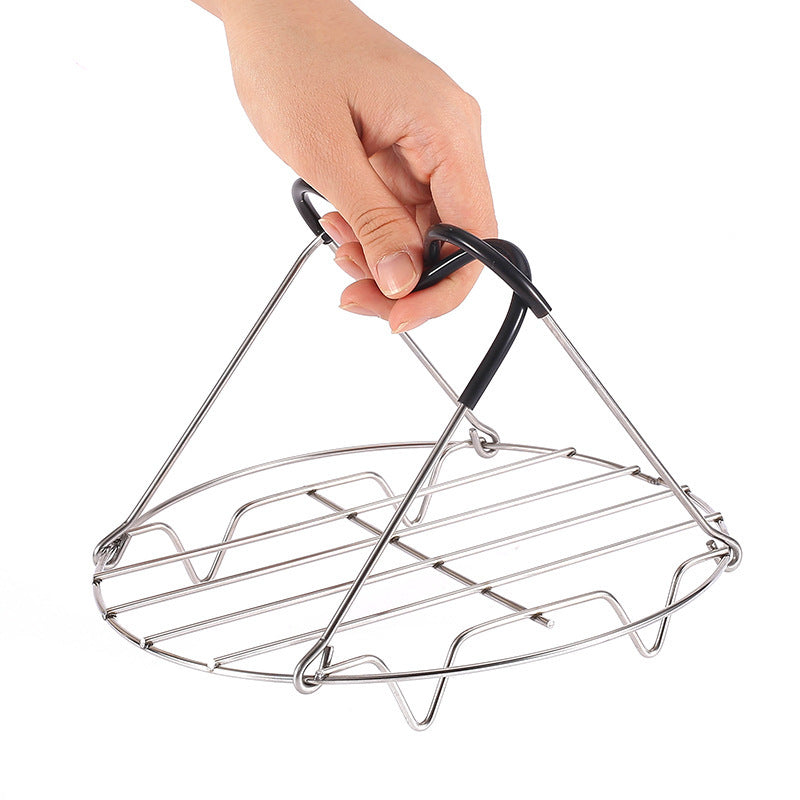 Anti-scalding silicone handle stainless steel steaming rack pressure cooker electric rice cooker inner steaming rack small steamer steaming fish kitchen tools